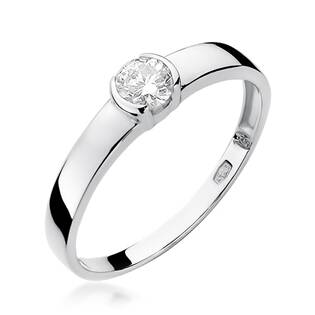 14kt zlatý diamantový prsten s diamantem - driliantem