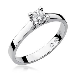 14kt zlatý diamantový prsten s diamantem - driliantem