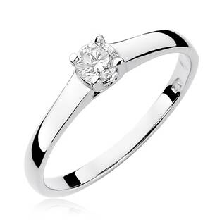 14kt zlatý diamantový prsten s diamantem - driliantem