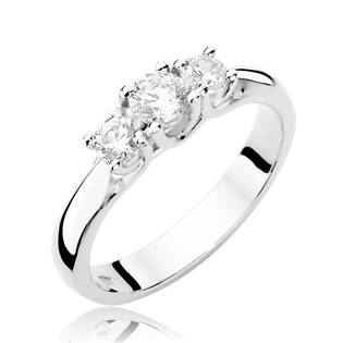 14kt zlatý diamantový prsten s diamantem - driliantem