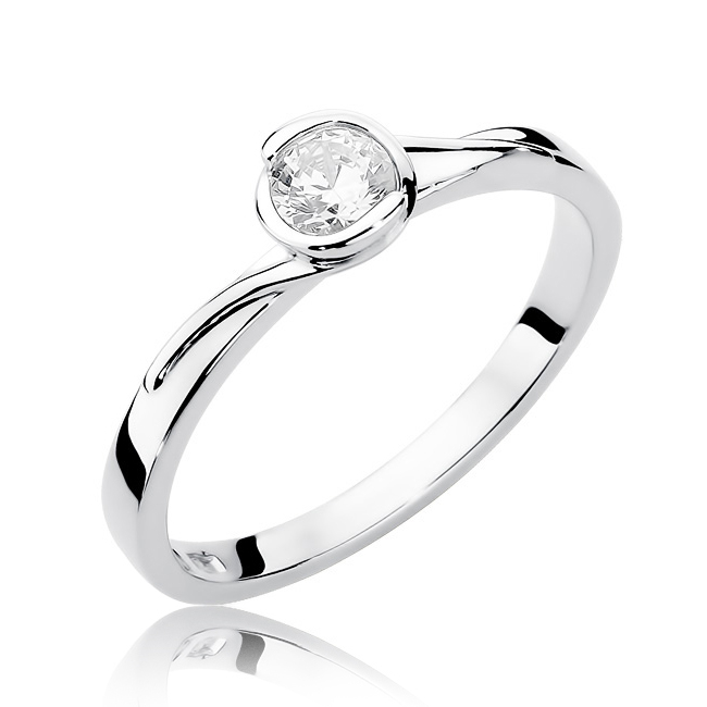 14kt zlatý diamantový prsten s diamantem - driliantem