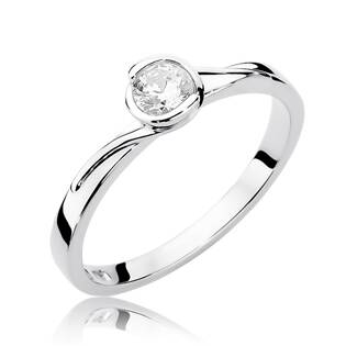 14kt zlatý diamantový prsten s diamantem - driliantem