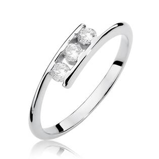 14kt zlatý diamantový prsten s diamantem - driliantem
