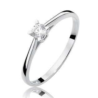 14kt zlatý diamantový prsten s diamantem - driliantem