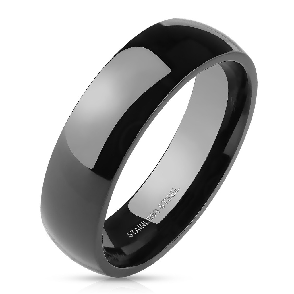 Černý ocelový prsten