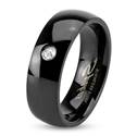 Černý ocelový prsten šíře 6 mm