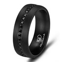 Dámský karbonový prsten s černými zirkony