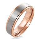Dámský ocelový prsten zlacený, šíře 6 mm