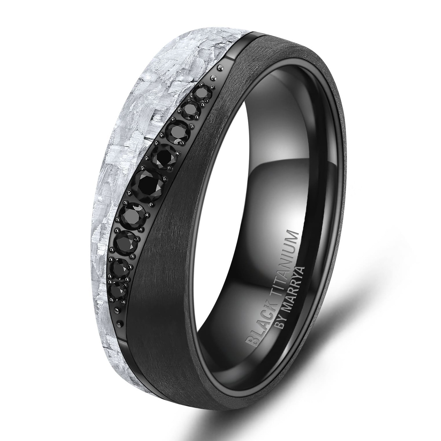 Dámský prsten black titanium s diamanty