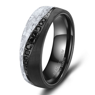 Dámský prsten black titanium s diamanty