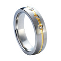 Dámský snubní prsten ocel, šíře 6 mm