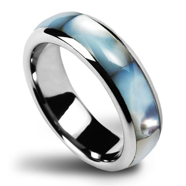 Dámský snubní prsten wolfram s perletí