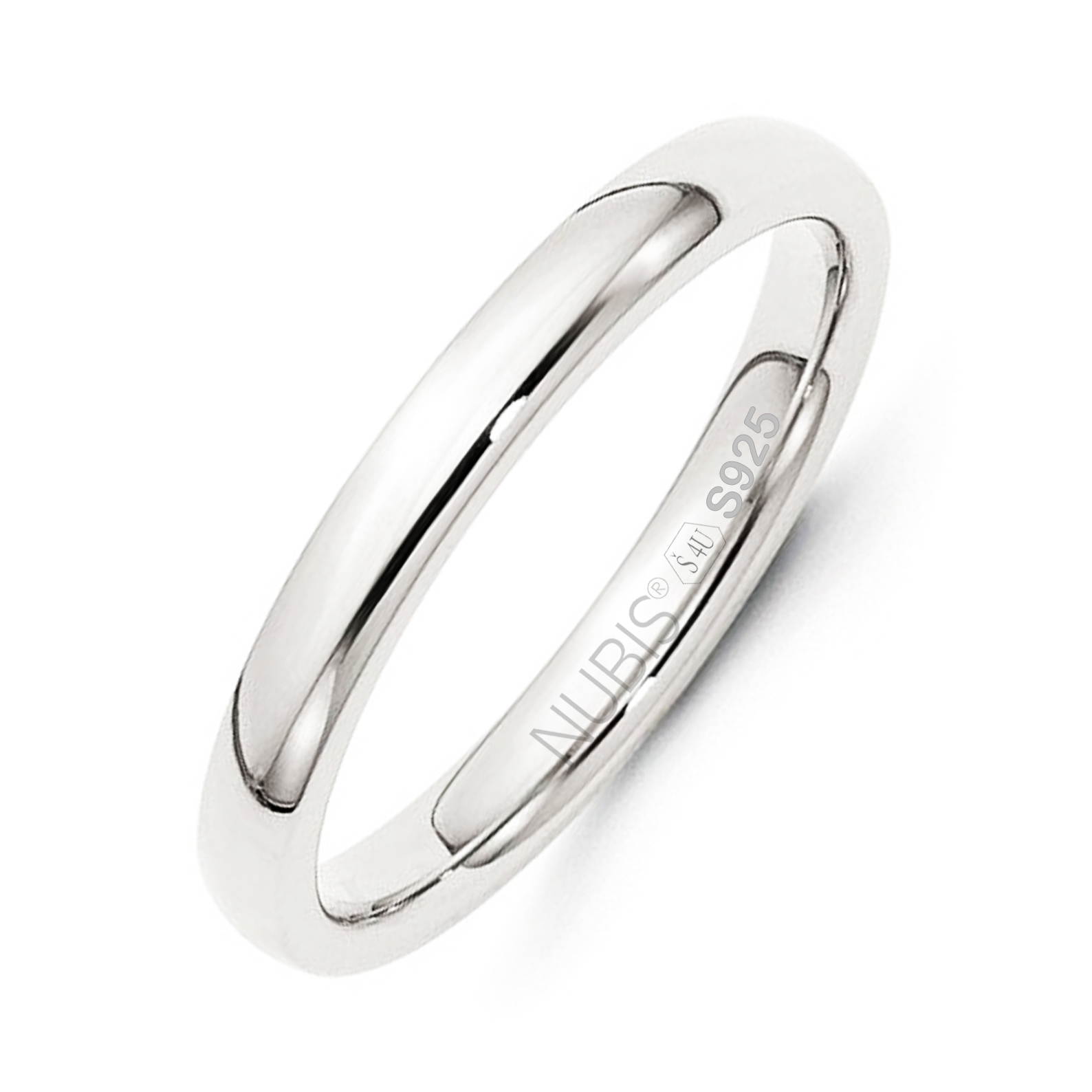 Hladký snubní stříbrný prsten 3mm stříbro 925/1000