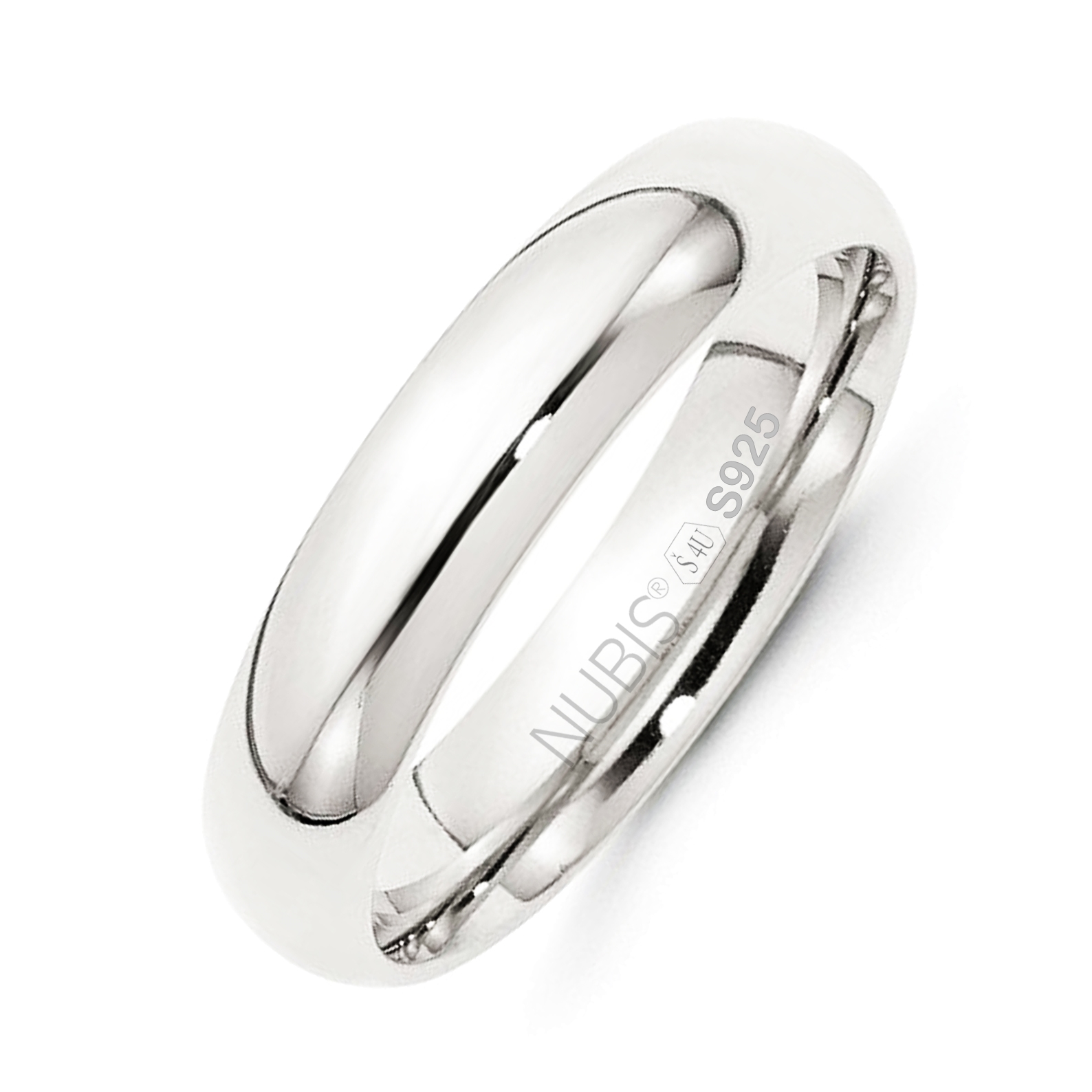 Hladký snubní stříbrný prsten 5mm