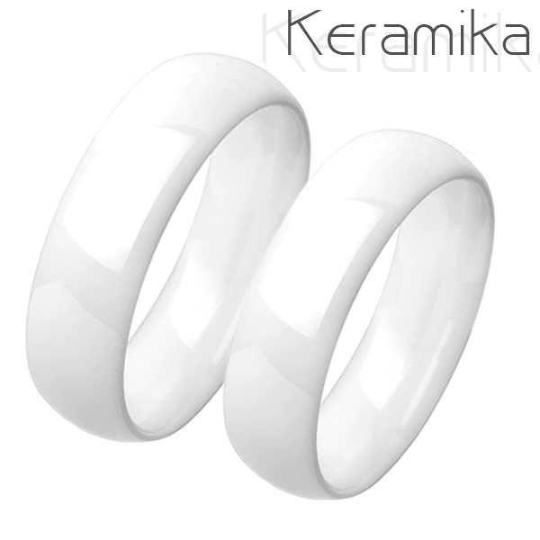 keramické snubní prsteny bílé