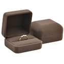 Semišová dárková krabička na prsten/snubní prsteny