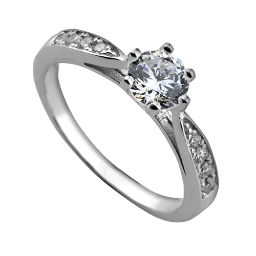Stříbrný zásnubní prsten
