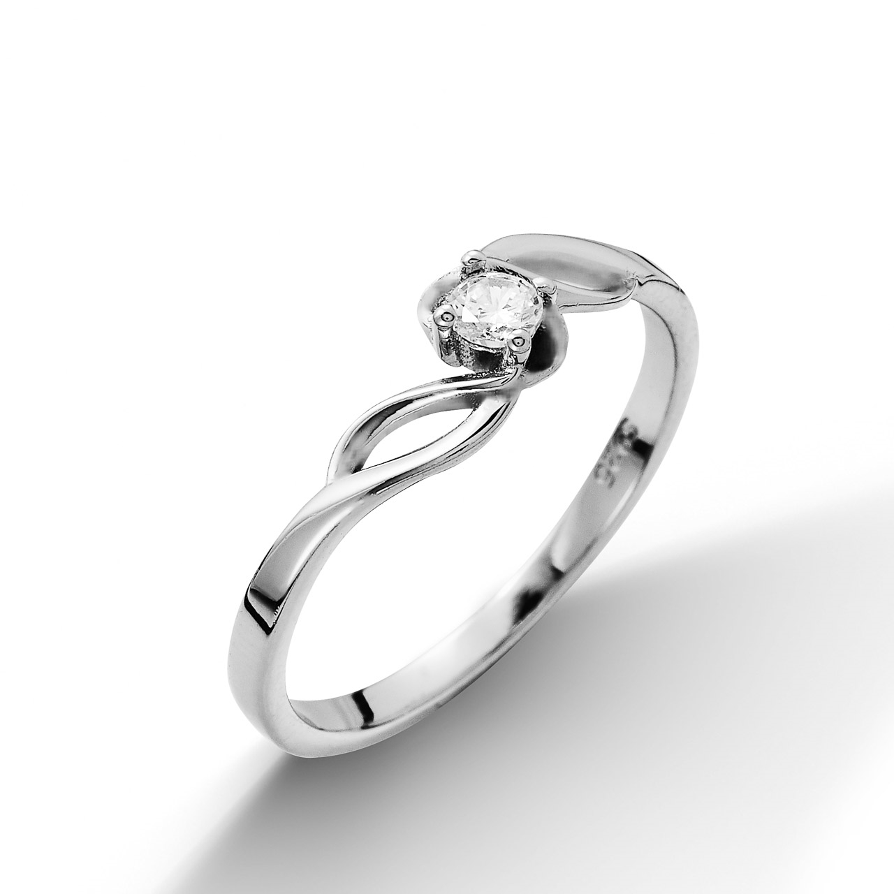 Stříbrný zásnubní prsten