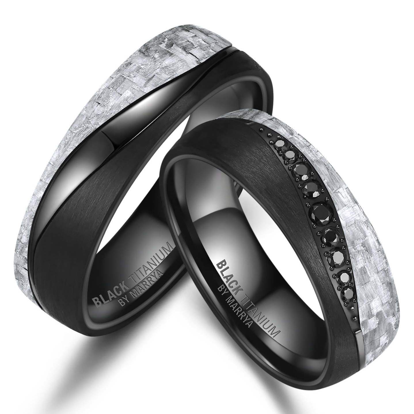 Titanové snubní prsteny black titanium Marrya