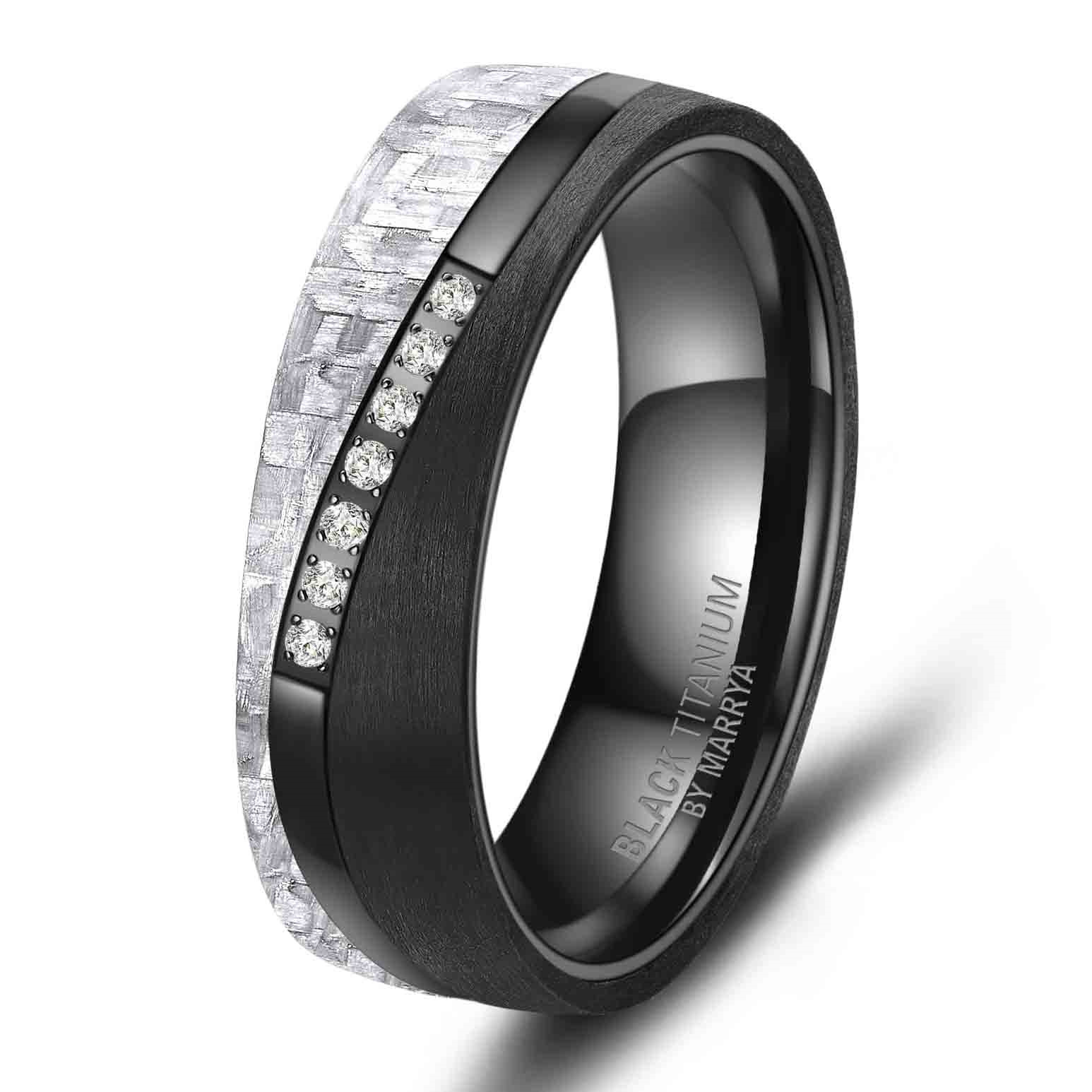 Titanový snubní prsten dámský black titanium Marrya