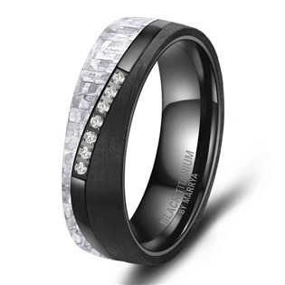 Titanový snubní prsten dámský black titanium Marrya