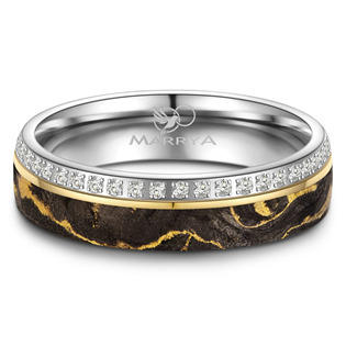 Titanový snubní prsten s karbonem 