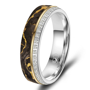 Titanový snubní prsten s karbonem dámský Marrya