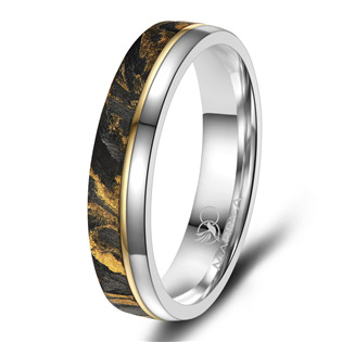 Titanový snubní prsten s karbonem dámský Marrya