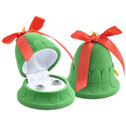 Vánoční dárková krabička na prsten - zvonek zelený