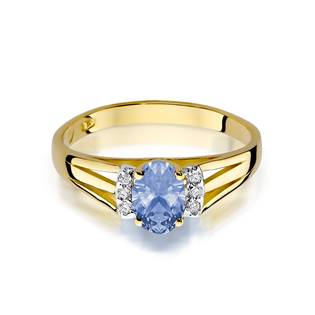 Zlatý prsten s tanzanit a diamant