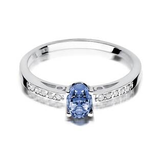 Zlatý prsten s tanzanit a diamant